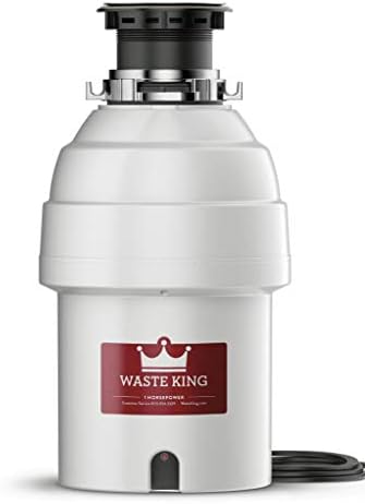 Waste King Legend Series 1 HP Continuous Feed Garbage Disposal with Power Cord - (L-8000) & 1025 EZ Mount Garbage Disposal Stopper and Splash Guard