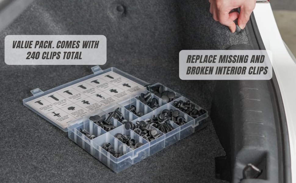 REPLACE MISSING OR BROKEN PUSH RETAINER CLIPS
