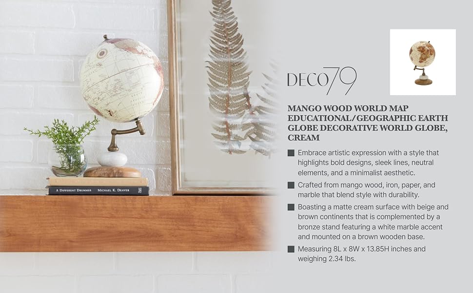 Deco 79 Contemporary Cream Globe