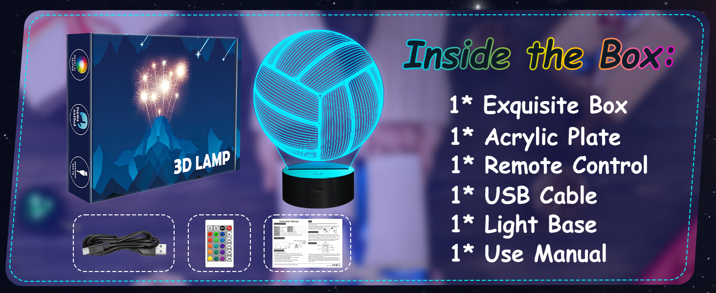 Volleyball 3D Night Light