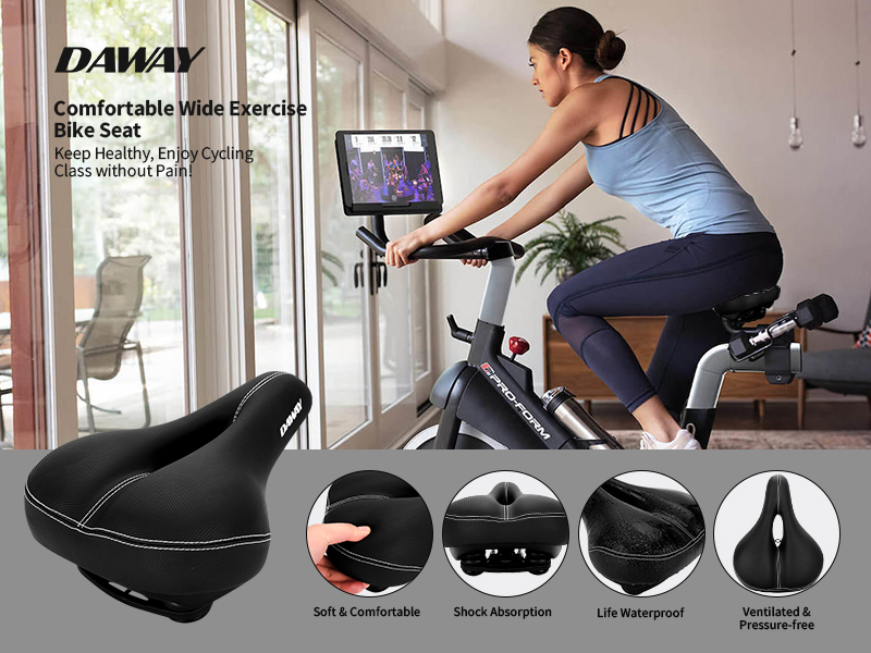DAWAY C10 Comfortable Wide Exercise Bike Saddle