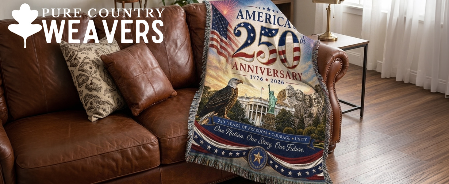 Pure Country Weavers America 250th Woven Tapestry Blankets
