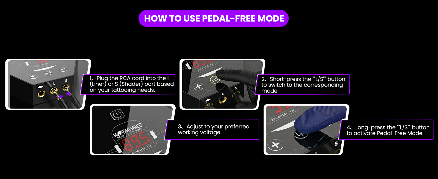 Wormhole Tattoo Power Supply: Easy Pedal-Free Mode Guide