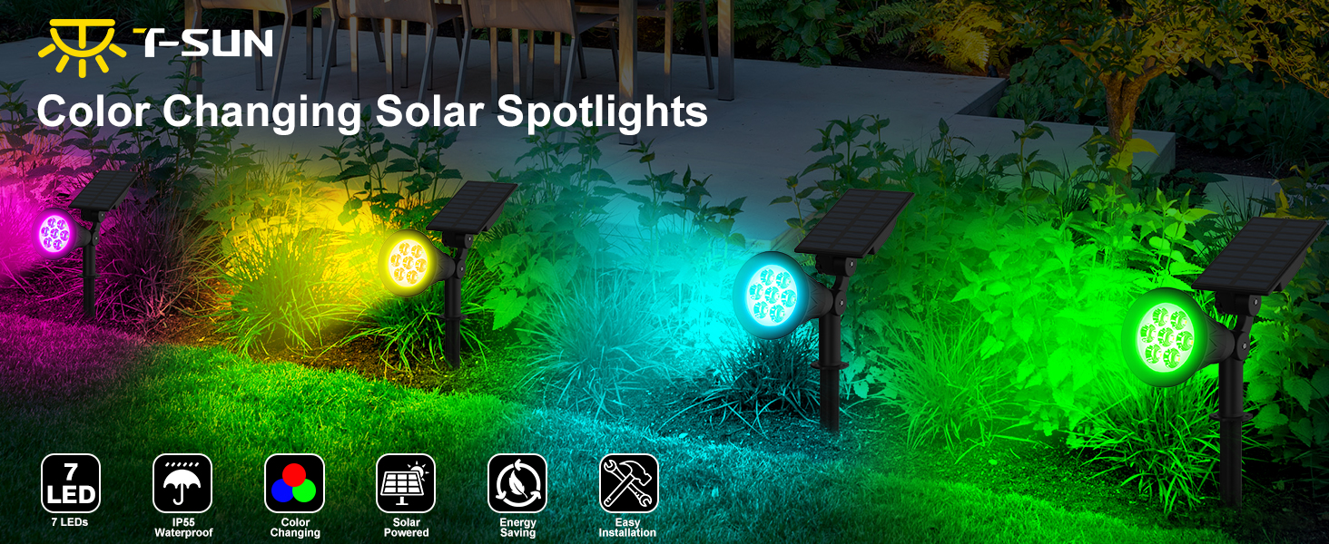 color changing solar spotlights
