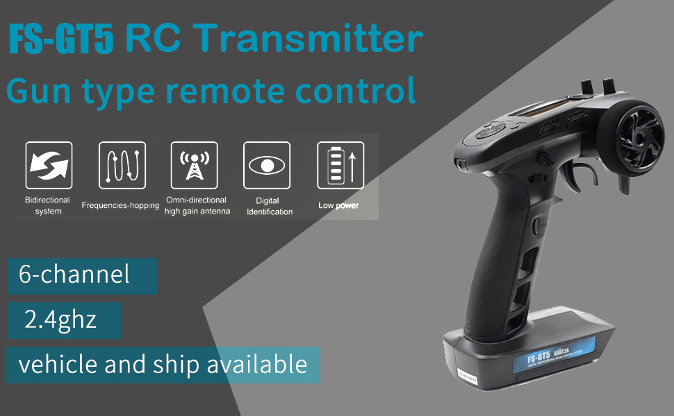 RC Radio Transmitters RC Transmitter and Receive FlySky FS-GT5 FS-BS6 Receiver 6CH RC transmitter