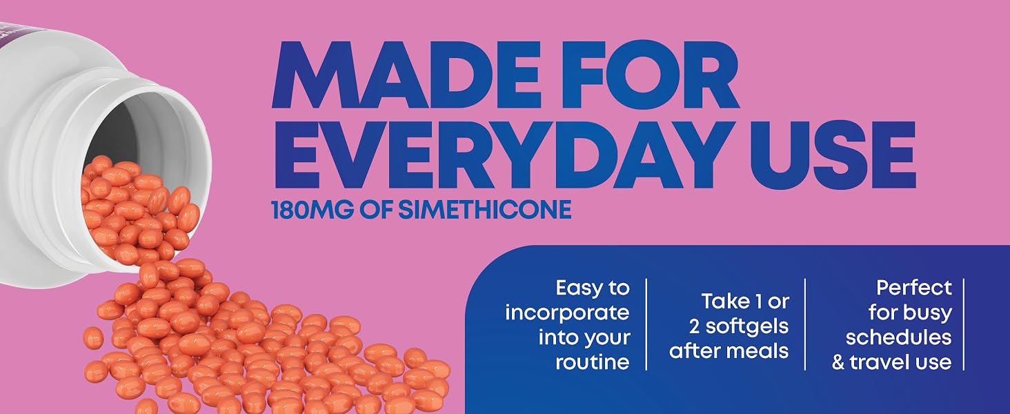 GenCare UltraStrength Simethicone Gas Relief 180mg everyday use travel use