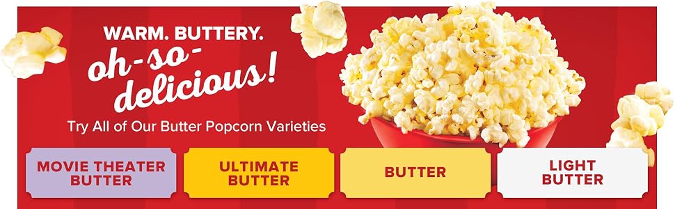 Try all of Orville Redenbacher’s butter popcorn varieties