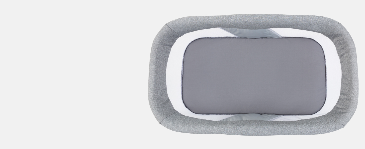 The Quick-Fold 2-in-1 Rocking Bassinet is made with premium fabric and tailored padding