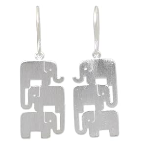 Novica Handmade Sterli Silver Dangle Earrings Hecha a mano con cuentas lapi Pendientes colgar Plata