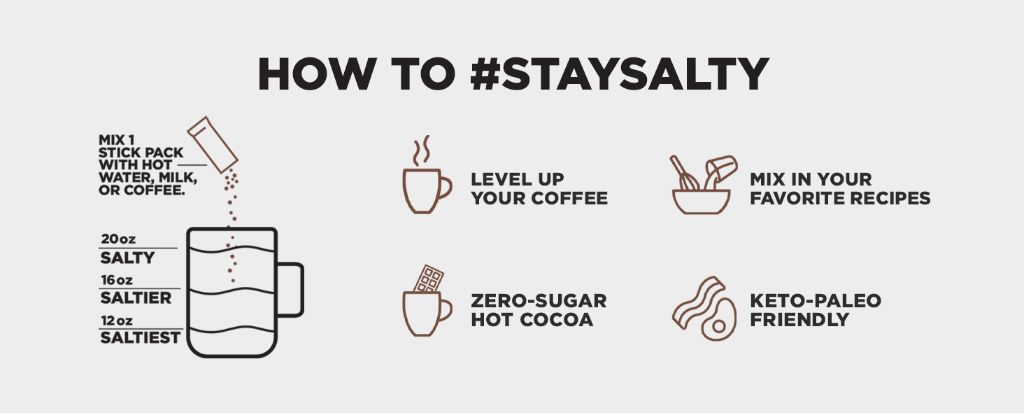 mix with water hot milk or coffee for zero-sugar cocoa keto paleo-friendly hydration boost
