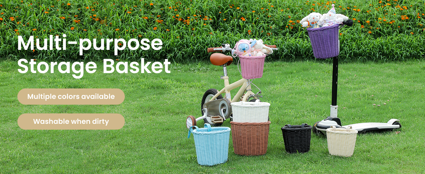 Kids Bike Basket, Front Bicycle Bike Baskets for Kids