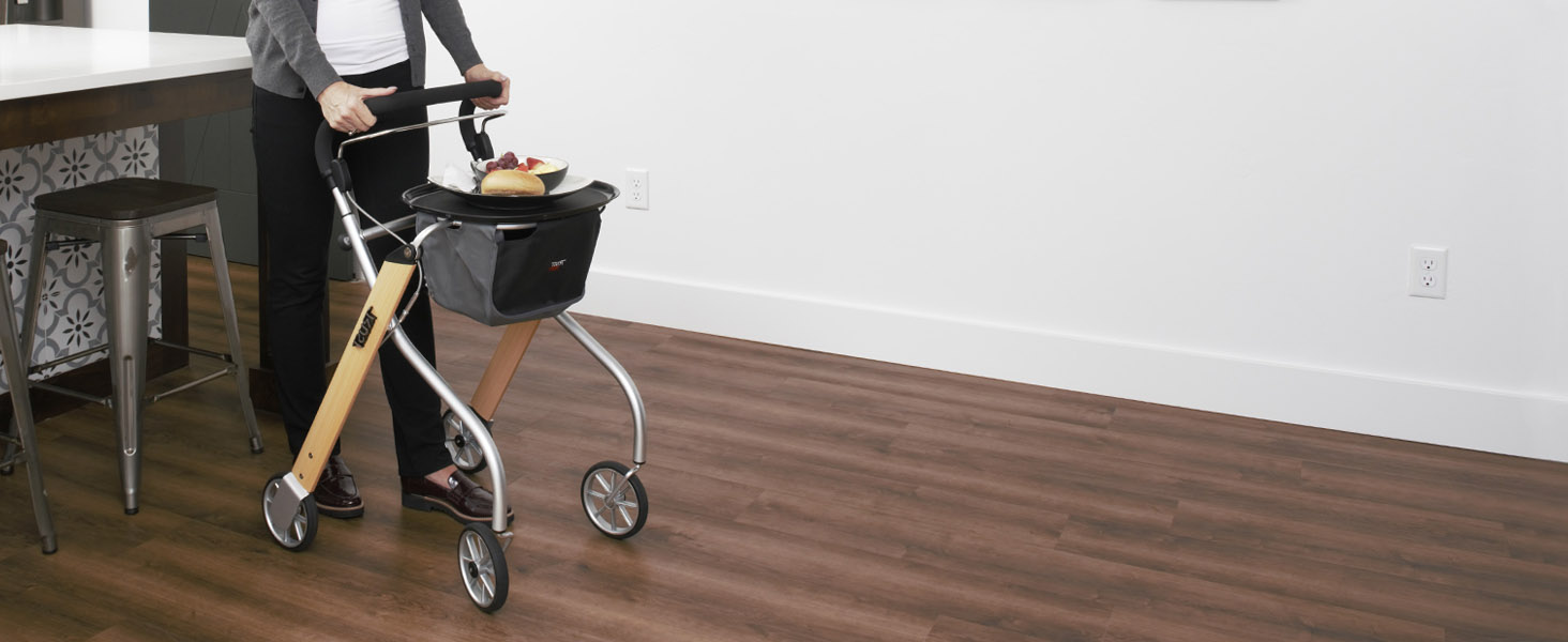 stander trust care let go indoor rollator rolling walker four wheels