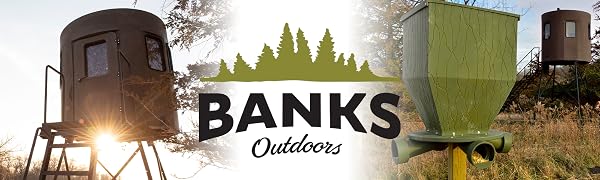 Banks Outdoors hunting blind and logo