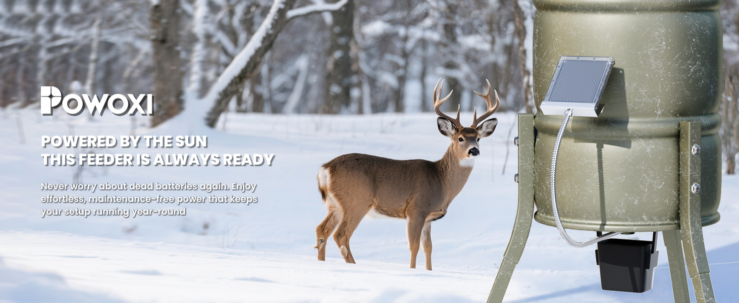 Solar panel for deer feeder