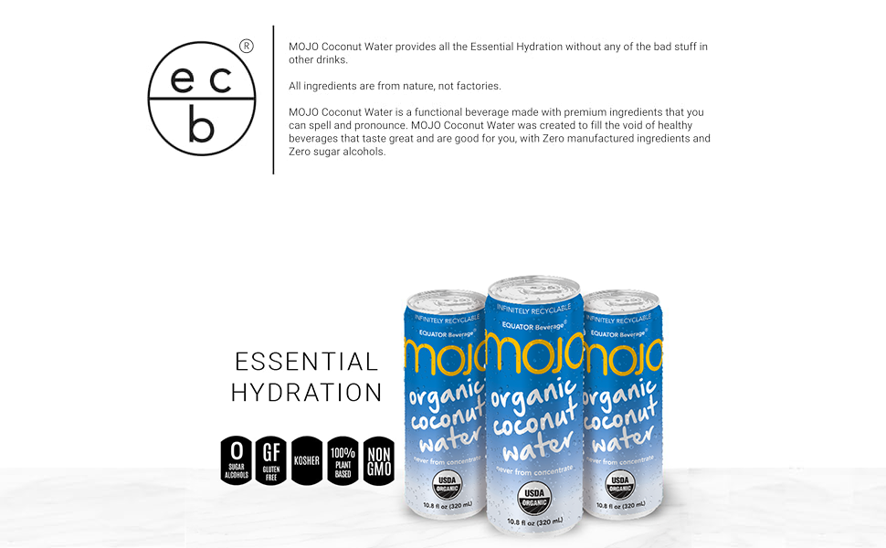 Vitamin B &amp;amp; C Rich MOJO Drink, Organic Coconut Water, 10.8 Oz, 12 Pack