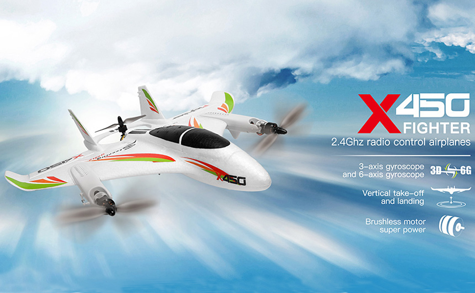 WLtoys XK X450 RC Airplane,Remote Control Airplane,RC Aircraft, RC Glider,Fixed Wing Plane