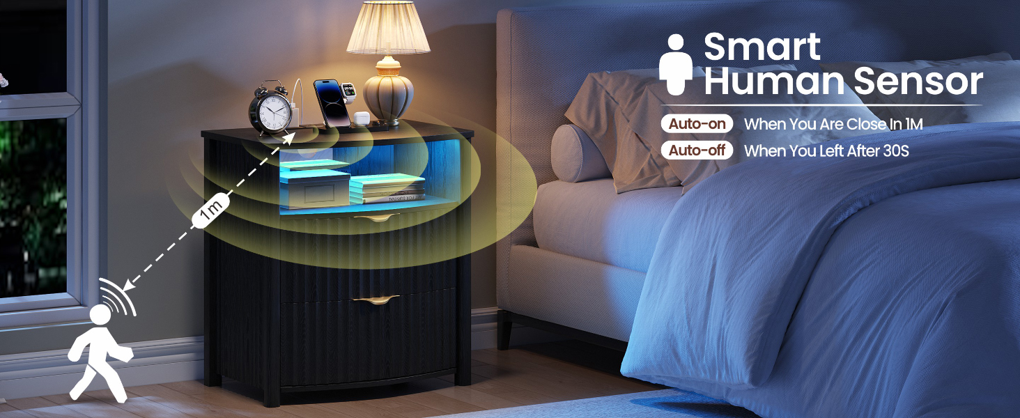 fluted nightstand