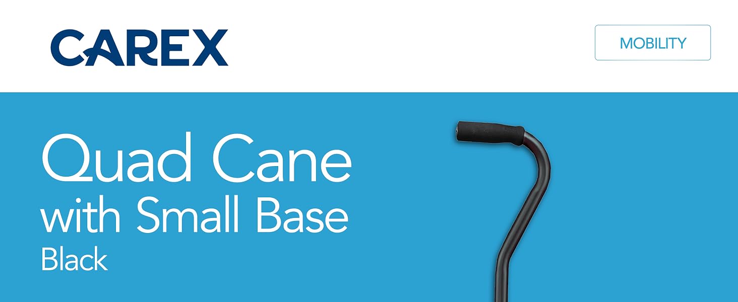 Quad Cane with Small Base Black