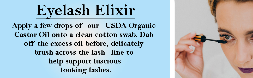 Eyelash Elixir USDA Organic Castor Oil Luscious Lashes Mary Tylor Naturals