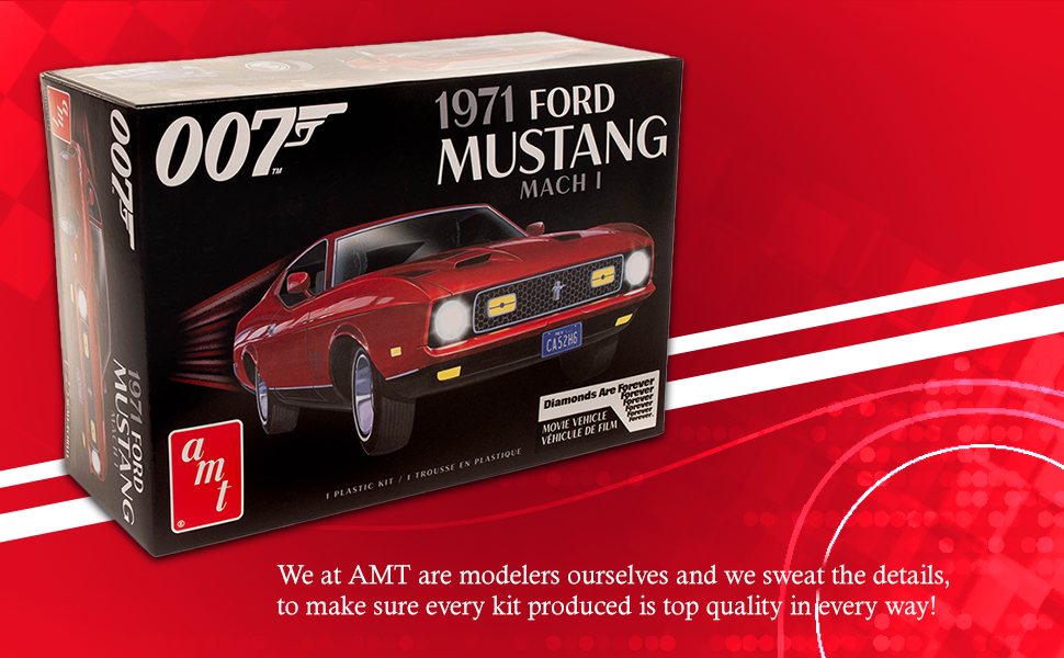 AMT James Bond 1971 Ford Mustang Mach I 1:25 Scale Model Kit