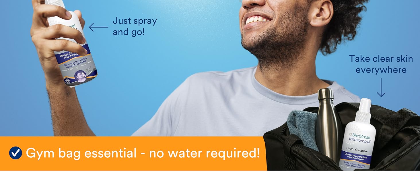 SkinSmart Antimicrobial Facial Cleanser For Acne, Targets Bacteria For Active Teenage Athletes
