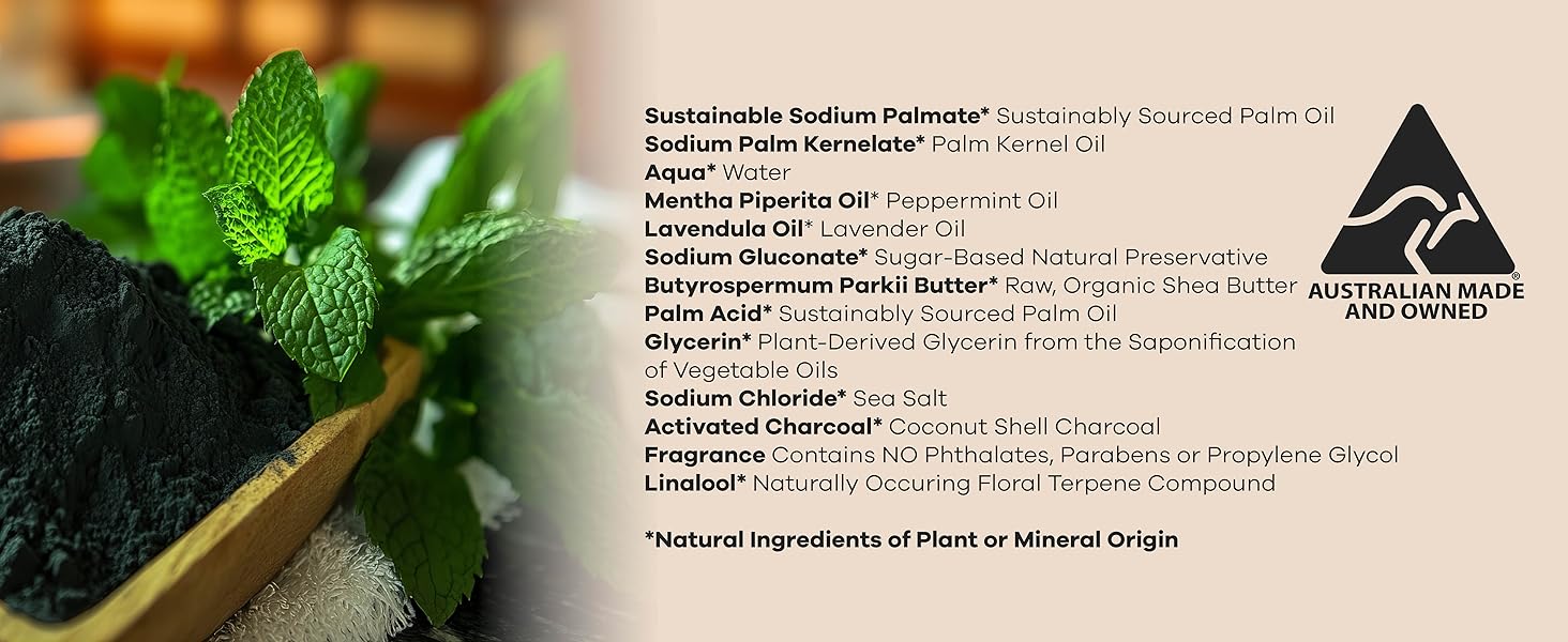 black african soap bar shea butter activated charcoal peppermint women men coal face body wash