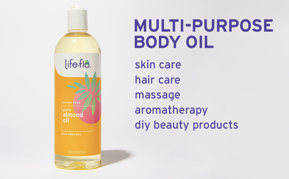Life-flo Pure Almond Oil Natural Skin Hair Moisturizer Omega 3 6 9 Lotion Cream Massage Oil 16oz