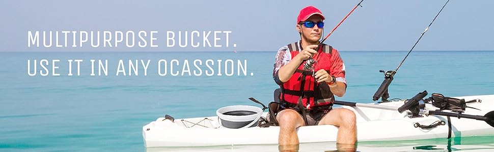 Eurow 10L (2.6 Gallon) Indoor and Outdoor Collapsible Bucket
