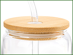 Glass Cups with Bamboo Lids