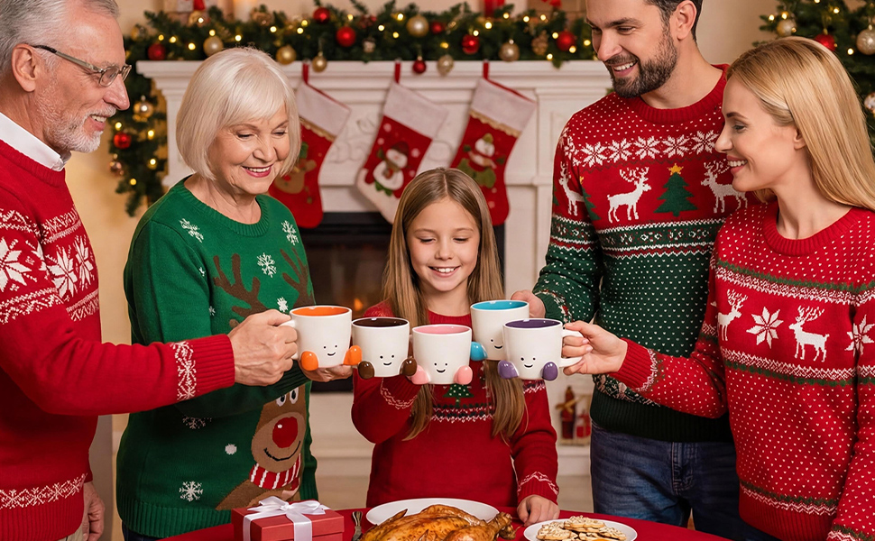 Family Christmas Cheers with Our Novelty Mugs - Perfect for Holiday Gatherings