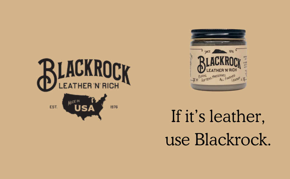 Blackrock Leather N Rich is a leather cleaner conditioner for use on furniture car interiors boots