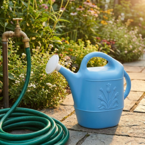 Blue Cyan 2 Gallon Water Can - Large Capacity for Professional Gardening.