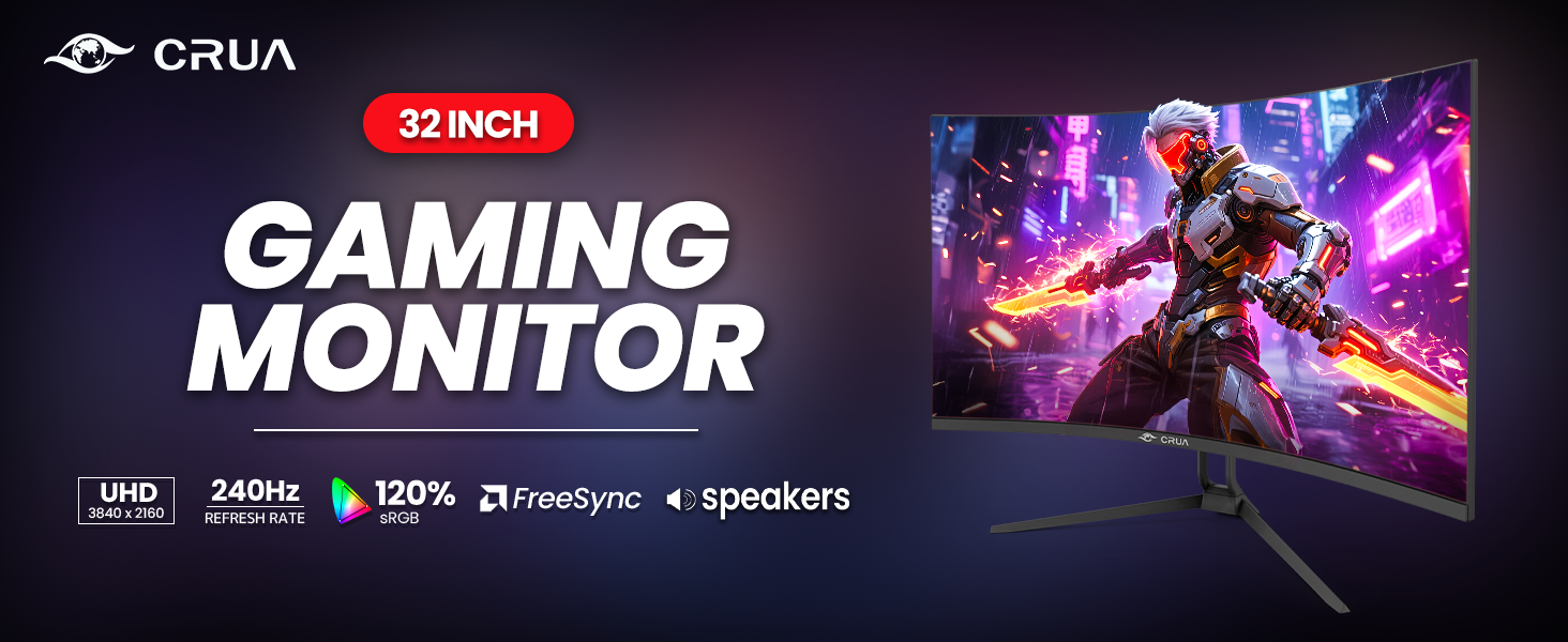 32-inch 4K 240Hz curved gaming monitor with built-in speakers