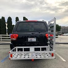 cargo carrier basket scooter hitch mount aluminum rack ramp wheelchair snowblower generator towing