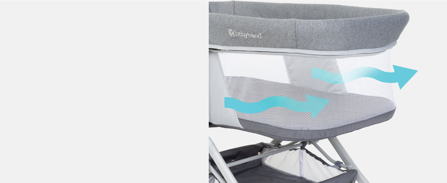 Mesh side panels promote airflow and ventilation, giving maximum breathability for your little one