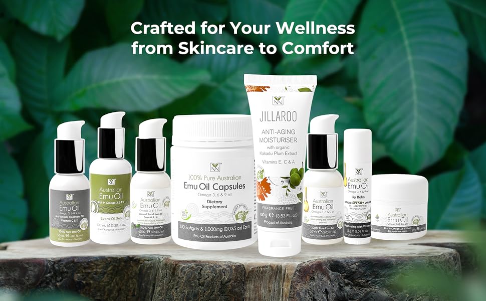 Pure Australian emu oil products are enriched with vitamins A, B, &amp; K2