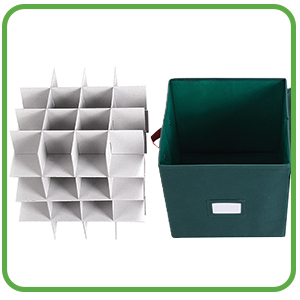 Elf Stor Ornament Storage Chest with Dividers, Green