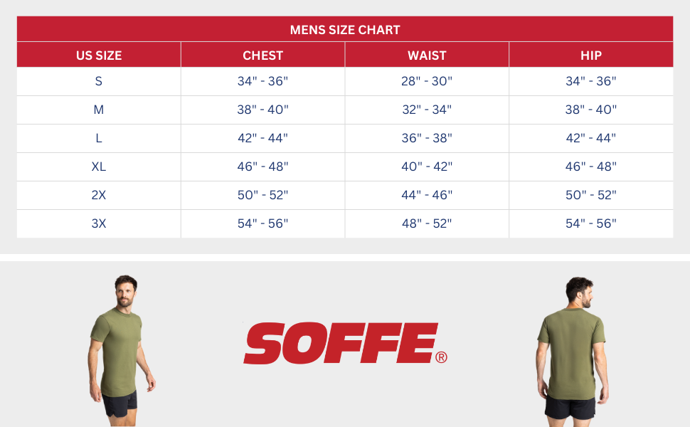 Soffe Size Chart