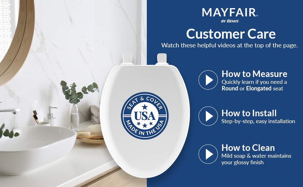 Helpful video resources at the top of the page, easy install, how to measure correct size, cleaning