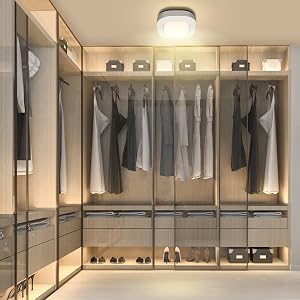Indoor Wireless Activated LED Ceiling Light Battery Powered 300LM for Closet