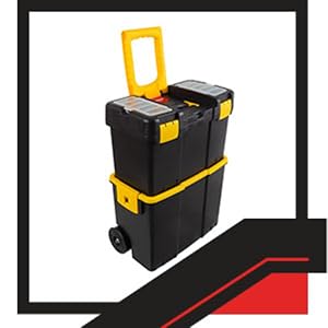 Image of stackable tool box system with wheels.