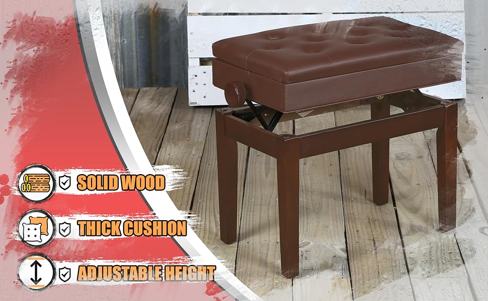 Brown Piano Bench