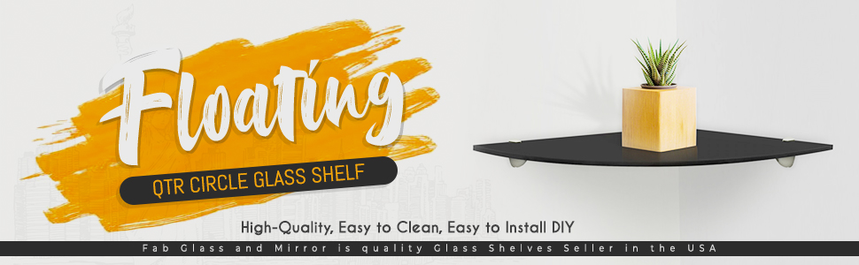 Wall Mounted Decorative Glass Corner Shelf