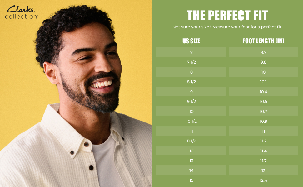 A size chart with footwear sizing suggestions based on foot measurements.