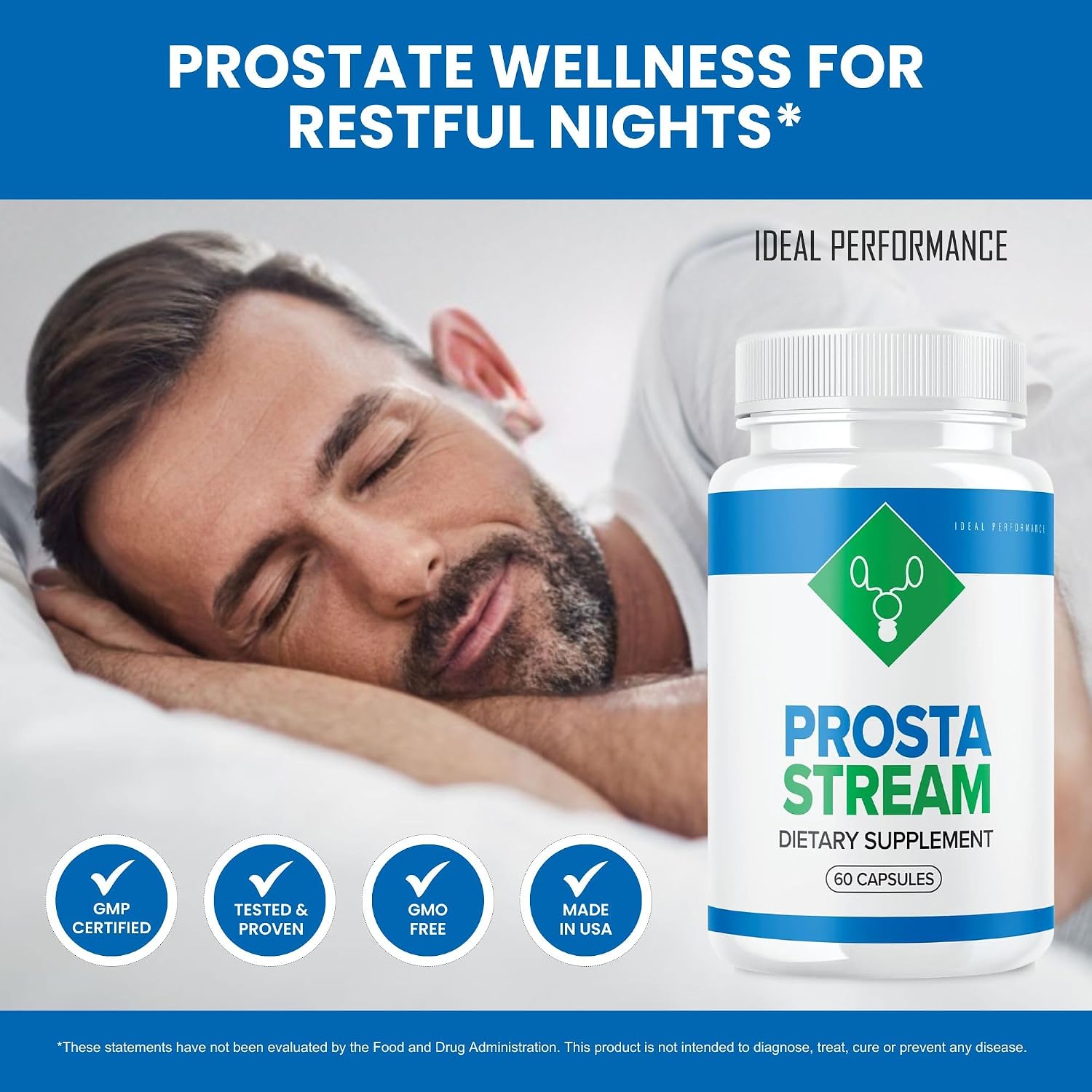 Ideal Performance (2 Pack) Prosta Stream Prostate Supplement Prostastream Pills (120 Capsules)