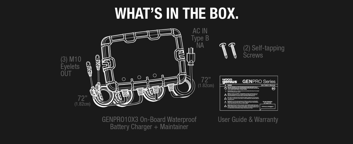 NOCO Genius GENPRO10X3, 3-Bank, 30A, Smart Marine Charger, 12V Onboard Battery Charger, Maintainer