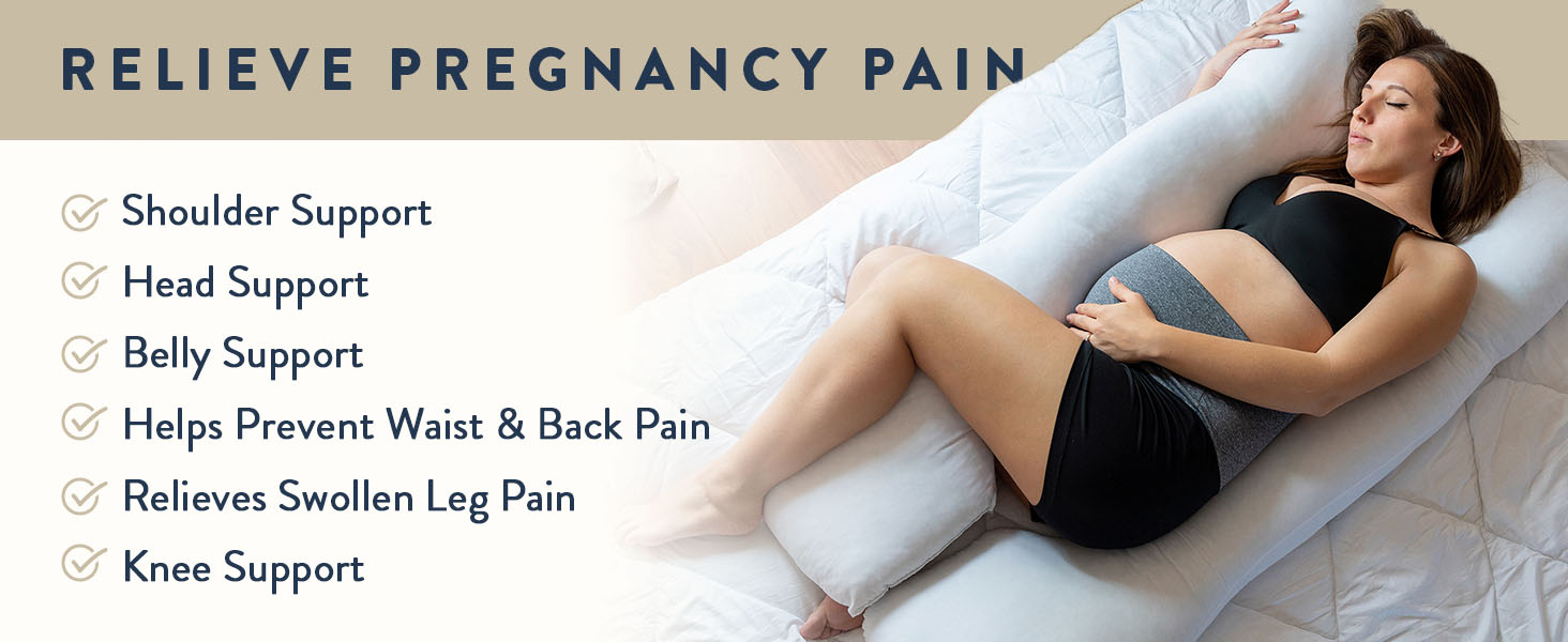 pregnancy pillow for providing shoulder head belly knee support
