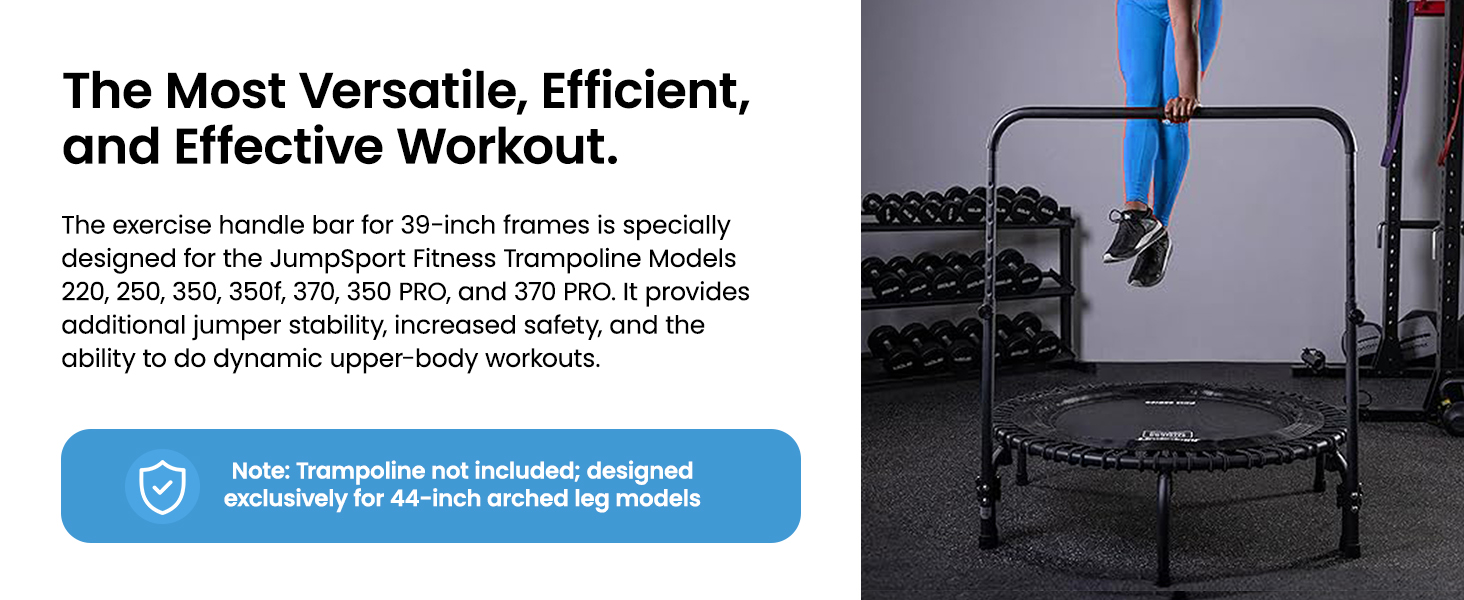 JumpSport Handle Bar for Arched Leg Fitness Trampolines, Trampoline Not Included