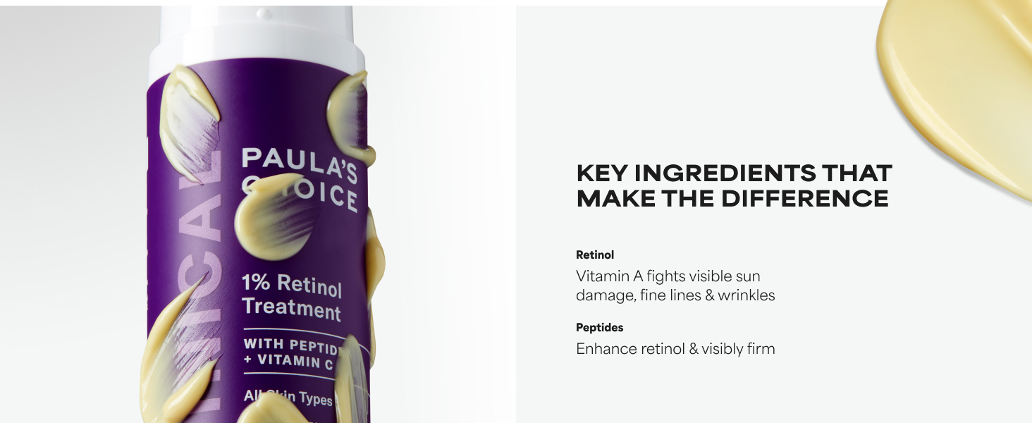 1% retinol treatment travel size paulas choice face serum skin care anti aging fine lines wrinkles