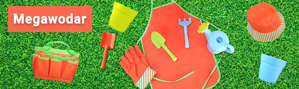 Kids gardening tools set with children's apron,bucket, tools, planter and gloves